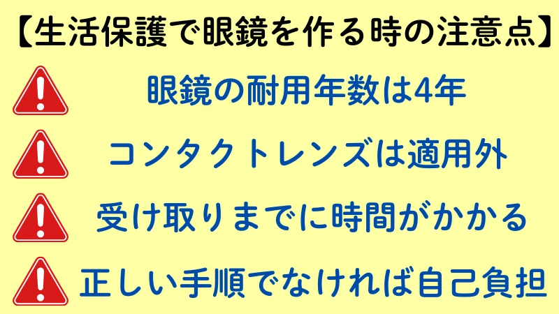 生活保護 眼鏡 注意
