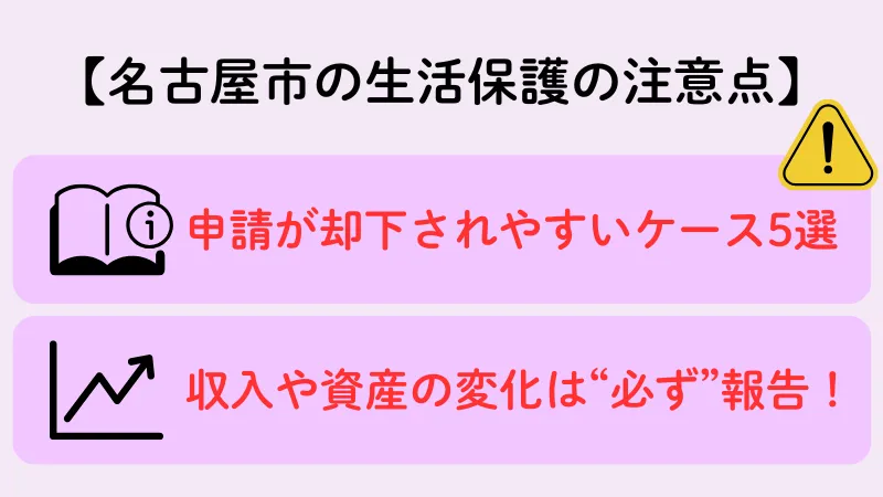 生活保護 名古屋市 注意点 申請 却下
