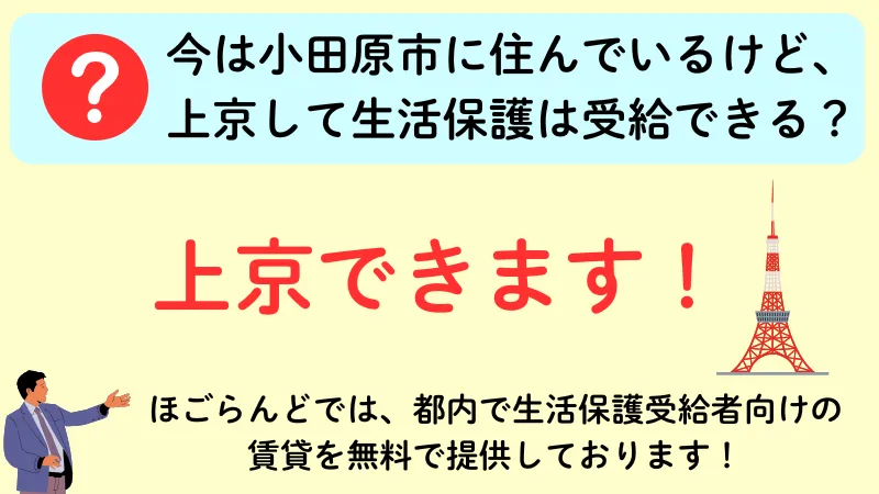 小田原市 生活保護 上京