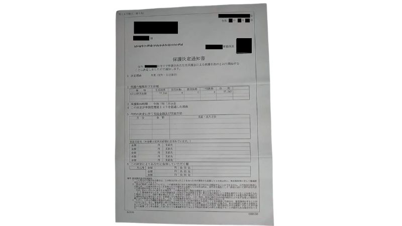 保護決定通知書