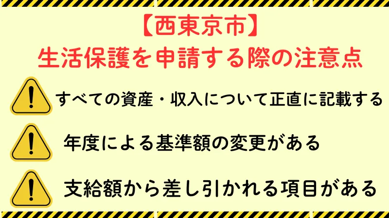 生活保護 西東京市 注意点
