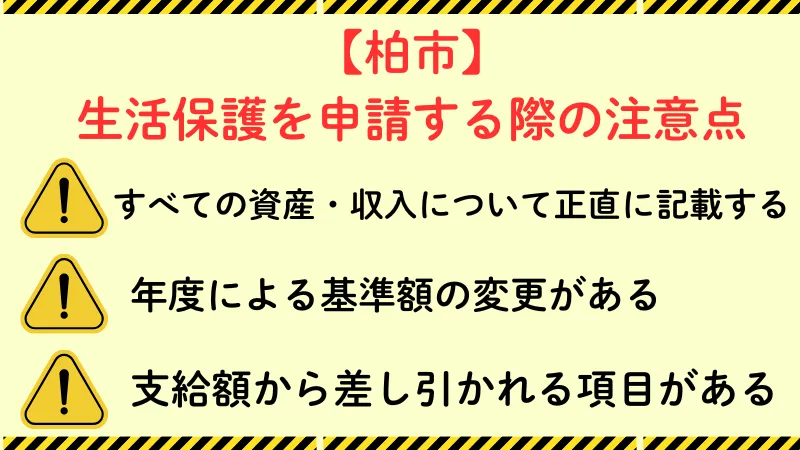 生活保護 柏市 注意点
